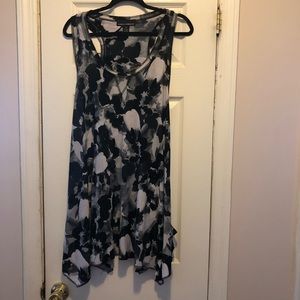 Isabella Rodriguez printed grays on black dress